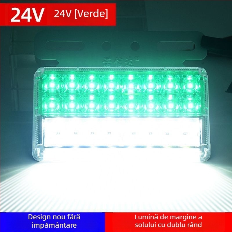 Lumină laterală LED pentru semiremorca camionului, 12/24V, IP68 impermeabil, iluminare cu două rânduri, carcasă PC, durată de viață 50.000 h