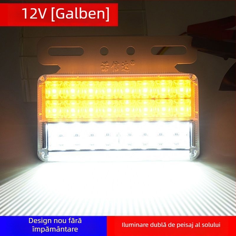 Lumină laterală LED pentru semiremorca camionului, 12/24V, IP68 impermeabil, iluminare cu două rânduri, carcasă PC, durată de viață 50.000 h