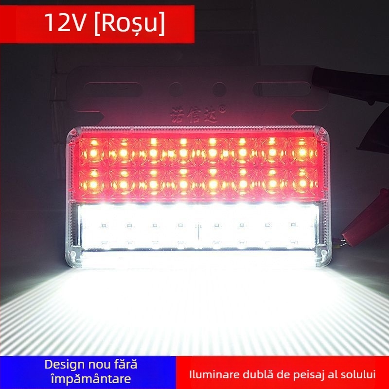 Lumină laterală LED pentru semiremorca camionului, 12/24V, IP68 impermeabil, iluminare cu două rânduri, carcasă PC, durată de viață 50.000 h