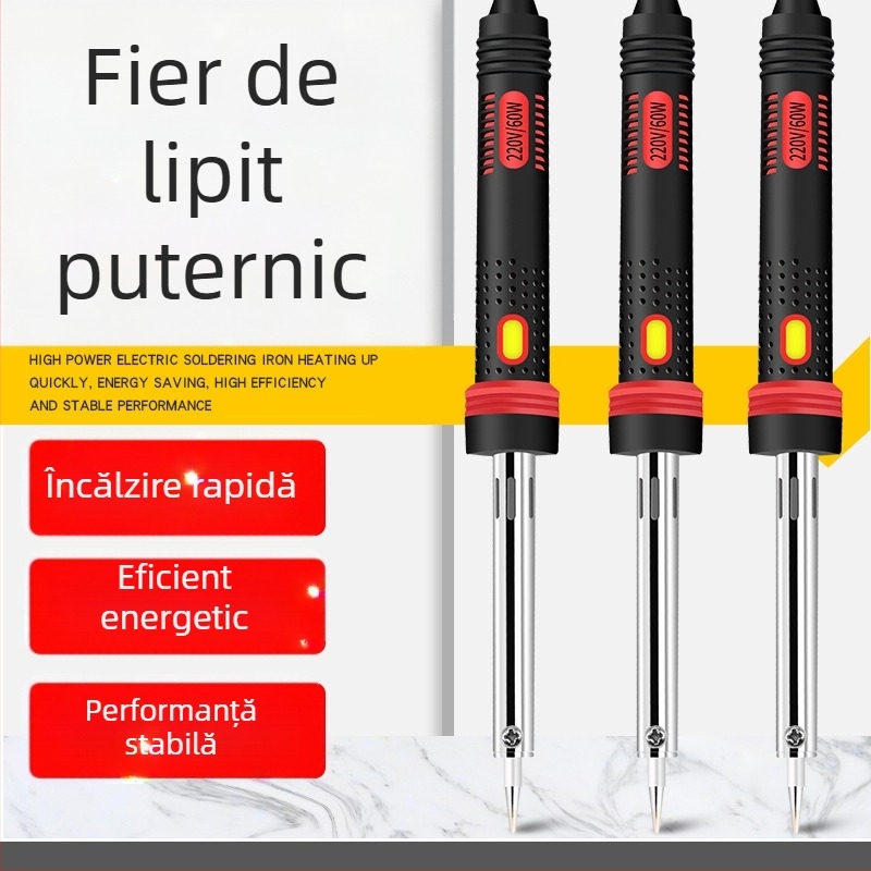 MMHJ Fier de lipit electric, 80–300W, 220V, vârf plat, mâner din plastic, vârf fără plumb