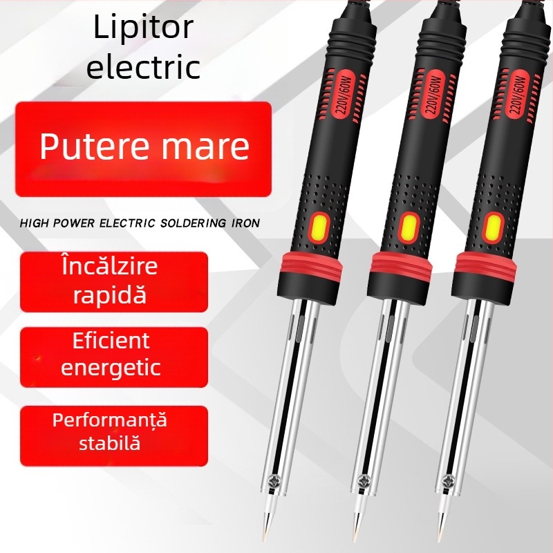 MMHJ Fier de lipit electric, 80–300W, 220V, vârf plat, mâner din plastic, vârf fără plumb
