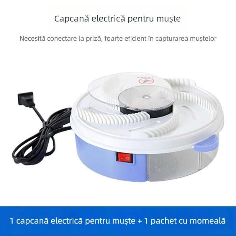 Capcana electrică pentru muște, complet automată, cu conectivitate inteligentă, acoperire până la 10 m², netoxică, fără baterie încorporată, fără captare cu lumină