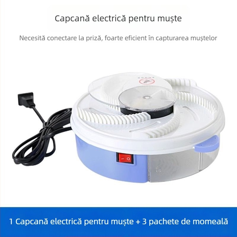 Capcana electrică pentru muște, complet automată, cu conectivitate inteligentă, acoperire până la 10 m², netoxică, fără baterie încorporată, fără captare cu lumină