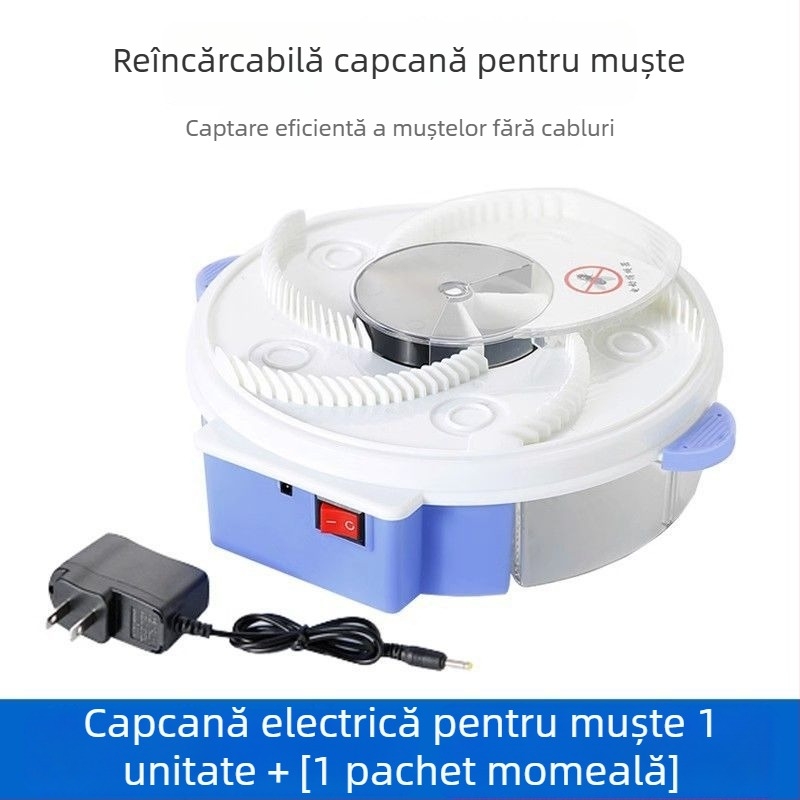 Capcana electrică pentru muște, complet automată, cu conectivitate inteligentă, acoperire până la 10 m², netoxică, fără baterie încorporată, fără captare cu lumină