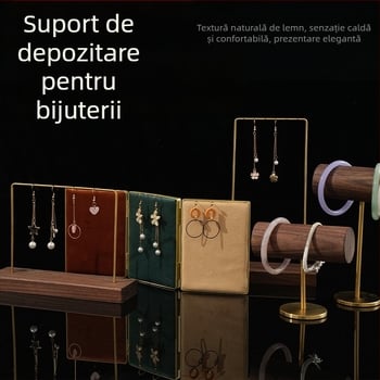 Suport din lemn pentru bijuterii – stativ de afișare vertical pliabil, stil Nordic, lemn, toamna 2022