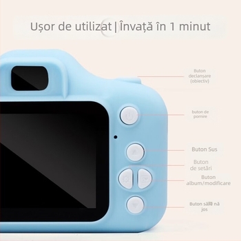 Cameră digitală pentru copii X2 cu senzor CCD, senzor 1/1.7, 10 MP, fără zoom optic
