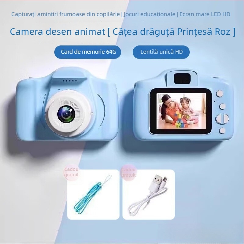 Cameră digitală pentru copii X2 cu senzor CCD, senzor 1/1.7, 10 MP, fără zoom optic