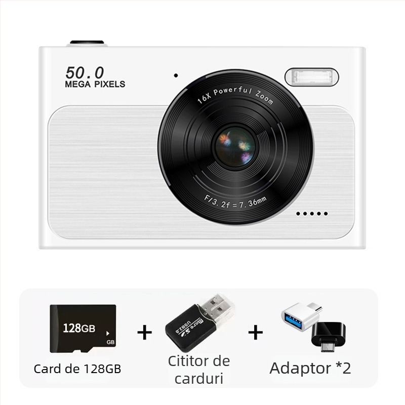 Chain Bearing C01 Cameră digitală inteligentă cu senzor CMOS, zoom optic 16x, obiectiv periscop, rezoluție 1280x1024, ecran LCD HD de 2,4 inch