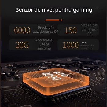 Mouse optic cu fir pentru gaming – 6 niveluri DPI, 4000 DPI, 8 butoane, USB, ergonomic