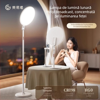 D Fill Light pentru streaming live și selfie în interior – 20W, trei temperaturi de culoare, model Easy Broadcast Moonlight Lamp