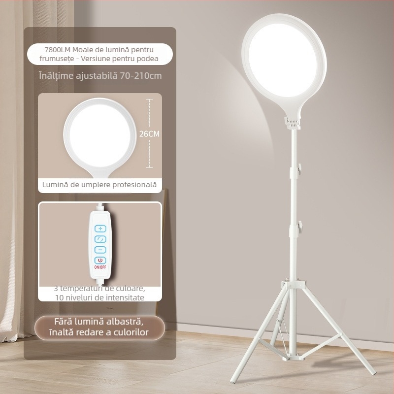 D Fill Light pentru streaming live și selfie în interior – 20W, trei temperaturi de culoare, model Easy Broadcast Moonlight Lamp