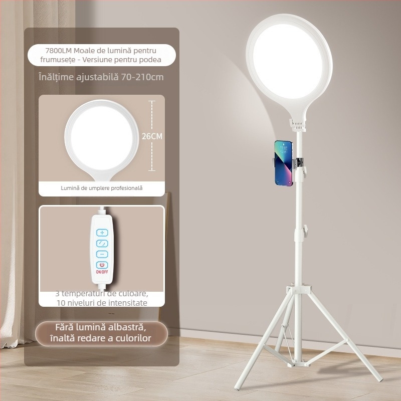 D Fill Light pentru streaming live și selfie în interior – 20W, trei temperaturi de culoare, model Easy Broadcast Moonlight Lamp