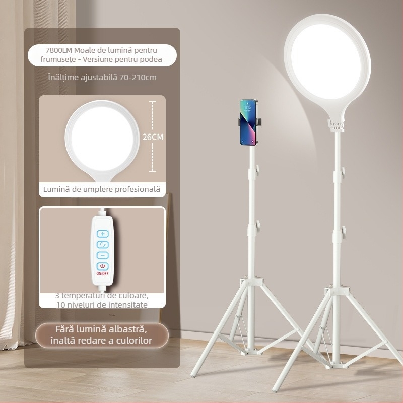 D Fill Light pentru streaming live și selfie în interior – 20W, trei temperaturi de culoare, model Easy Broadcast Moonlight Lamp