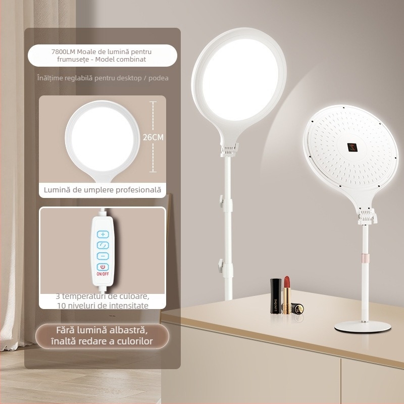 D Fill Light pentru streaming live și selfie în interior – 20W, trei temperaturi de culoare, model Easy Broadcast Moonlight Lamp
