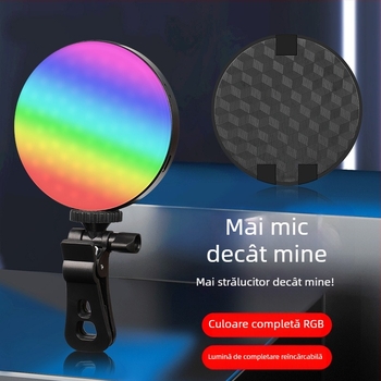 Lumină LED pentru selfie cu temperatură dublă a culorii, pentru fotografie, video și conferințe — portabilă, sub 10W, model GZ-669