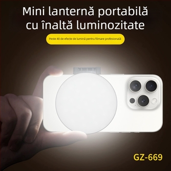 Lumină LED pentru selfie cu temperatură dublă a culorii, pentru fotografie, video și conferințe — portabilă, sub 10W, model GZ-669
