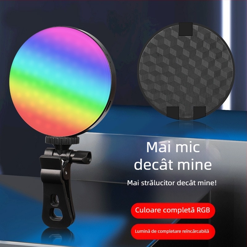 Lumină LED pentru selfie cu temperatură dublă a culorii, pentru fotografie, video și conferințe — portabilă, sub 10W, model GZ-669