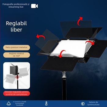 Lumină de umplere pentru fotografie LED416, cu trei temperaturi ale culorii, reglabilă 2500-9900K, 10-50W, 220V, pentru transmisiuni live, înregistrări video și fotografie de studio