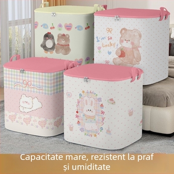 Geantă de depozitare pentru pătură și haine - formă cub, material din țesătură nețesută, capacitate mare, rezistentă la umezeală, multifuncțională