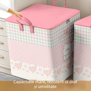 Geantă de depozitare pentru pătură și haine - formă cub, material din țesătură nețesută, capacitate mare, rezistentă la umezeală, multifuncțională