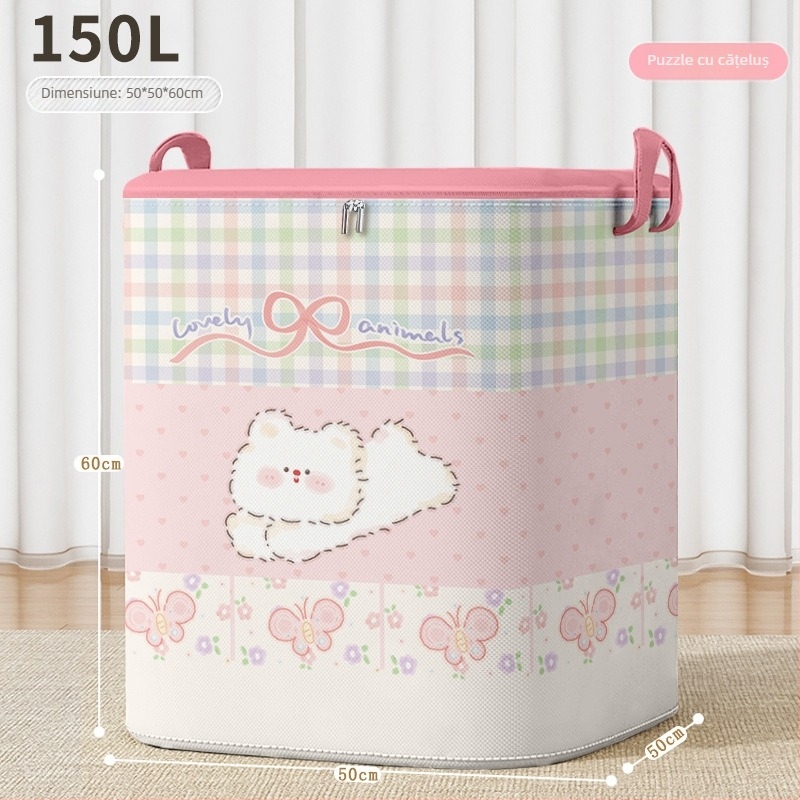 Geantă de depozitare pentru pătură și haine - formă cub, material din țesătură nețesută, capacitate mare, rezistentă la umezeală, multifuncțională