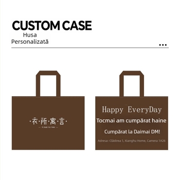 Geantă din material nețesut cu fermoar pentru magazin de îmbrăcăminte – design snap, imprimare prin serigrafie a logo-ului, logo personalizabil