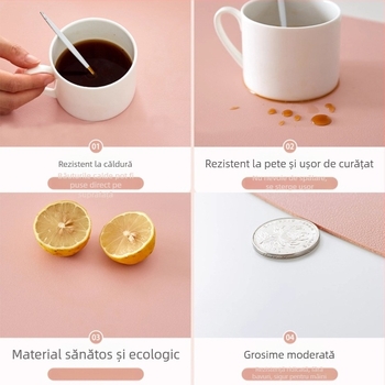 Covoraș de birou din PU, dublă față, anti-alunecare, imprimare prin transfer termic, personalizabil