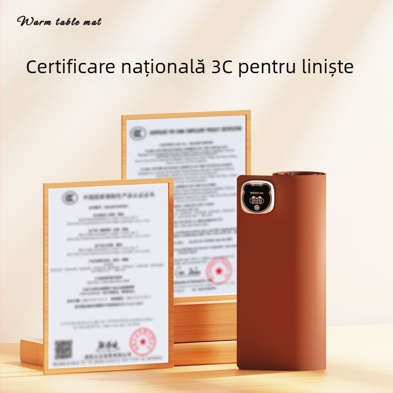 Pad încălzit pentru birou, mare, cu husă PU, 220V, 220W, încălzire cu placă de aluminiu, control inteligent al temperaturii (mai multe niveluri), protecție la supraîncălzire, protecție la suprasarcină și scurtcircuit