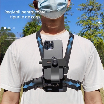 Suport pentru telefon pe piept pentru filmare din perspectiva primului personaj | Tip: Lazy Man Bracket; Material: Plastic; Stil: General