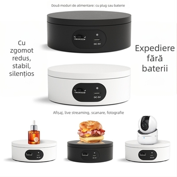 Turntable king Platformă fotografică rotativă electrică ND120 – Carcasă din plastic, capacitate de încărcare 2–5 kg, pentru filmări și prezentări