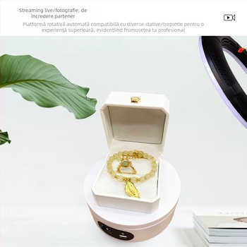 Turntable king Platformă fotografică rotativă electrică ND120 – Carcasă din plastic, capacitate de încărcare 2–5 kg, pentru filmări și prezentări