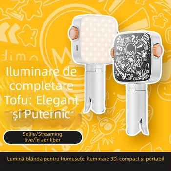 Lumină LED de umplere, portabilă, manuală, 10-50W, 220V, trei temperaturi de culoare, pentru fotografie în aer liber