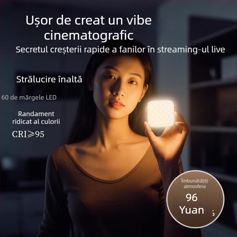 Lumină LED de umplere, portabilă, manuală, 10-50W, 220V, trei temperaturi de culoare, pentru fotografie în aer liber