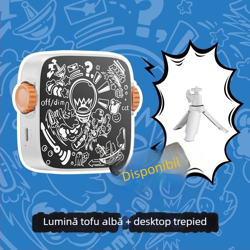 Lumină LED de umplere, portabilă, manuală, 10-50W, 220V, trei temperaturi de culoare, pentru fotografie în aer liber