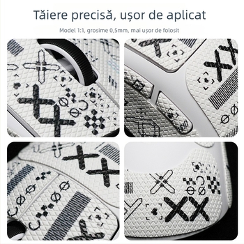 Risheng Universale piese anti-derapare pentru mouse – PU textură piele de șopârlă, absorbantă a transpirației, durabile, probă personalizată