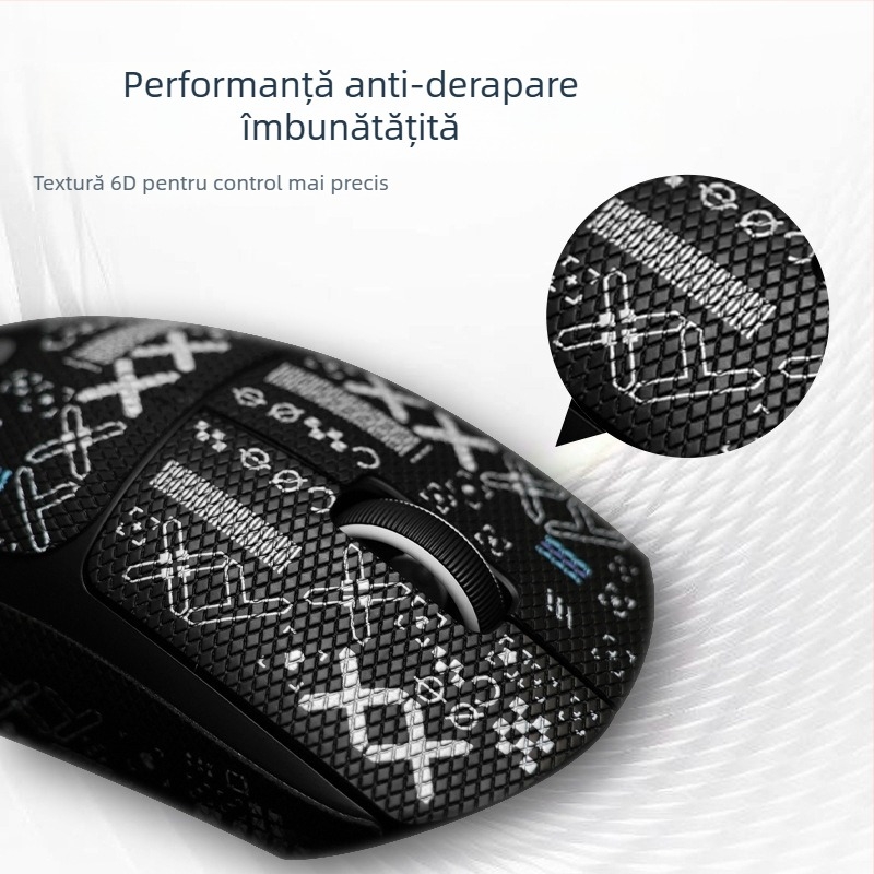 Risheng Universale piese anti-derapare pentru mouse – PU textură piele de șopârlă, absorbantă a transpirației, durabile, probă personalizată