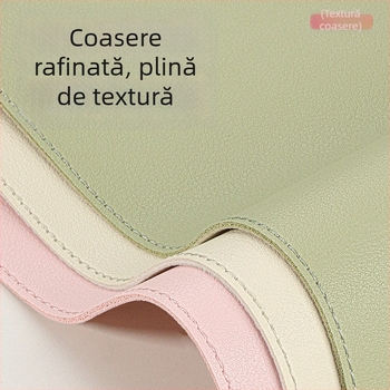 Covoraș de birou din piele PU, dublu fațetat, culoare solidă, impermeabil, anti-alunecare, pentru tastatură și mouse