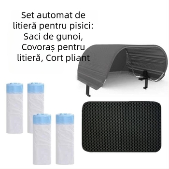 Cute Baby cutie automată pentru pisici cu lopată electrică, cort pliabil, toaletă inteligentă pentru pisici, covoraș pentru nisip