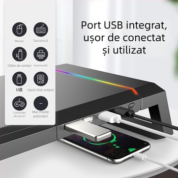 Suport monitor T1 Core Ice Zun — ABS plastic, potrivit pentru monitoare, greutate 1,72 kg