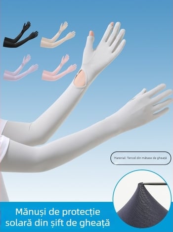 Manșete pentru exterior cu protecție UV, anti-derapare la nivelul palmei, design monobloc, deget întreg, material nylon