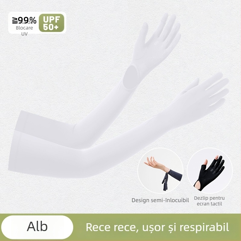 Manșete pentru exterior cu protecție UV, anti-derapare la nivelul palmei, design monobloc, deget întreg, material nylon