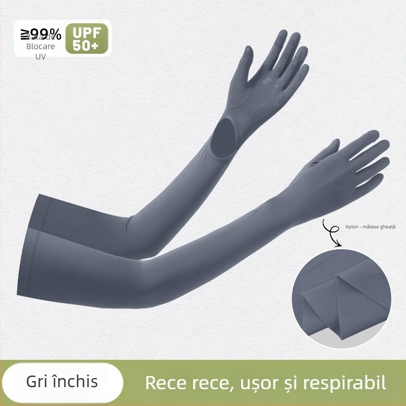Manșete pentru exterior cu protecție UV, anti-derapare la nivelul palmei, design monobloc, deget întreg, material nylon