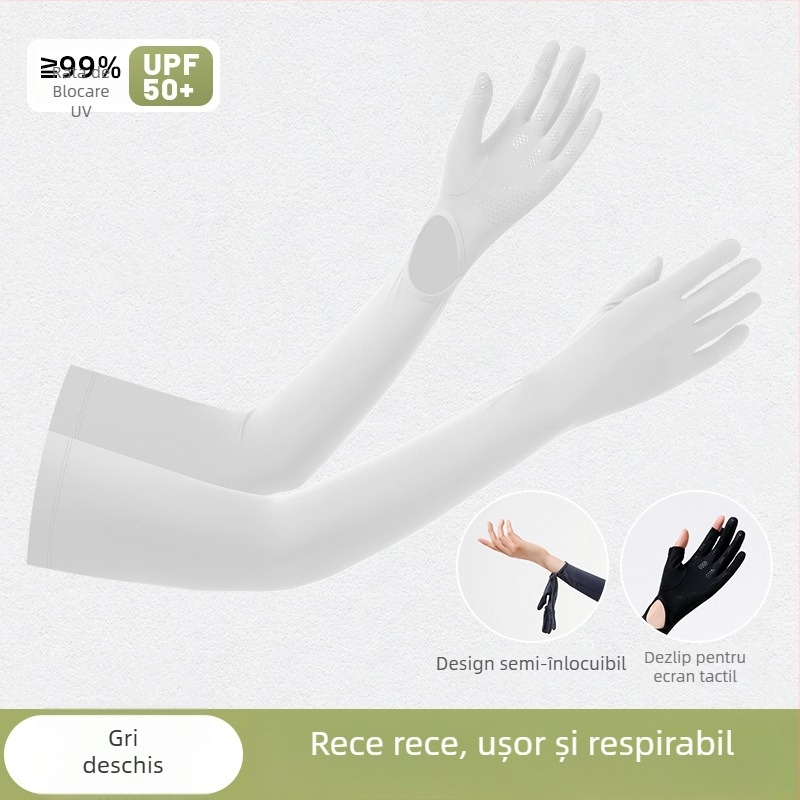 Manșete pentru exterior cu protecție UV, anti-derapare la nivelul palmei, design monobloc, deget întreg, material nylon