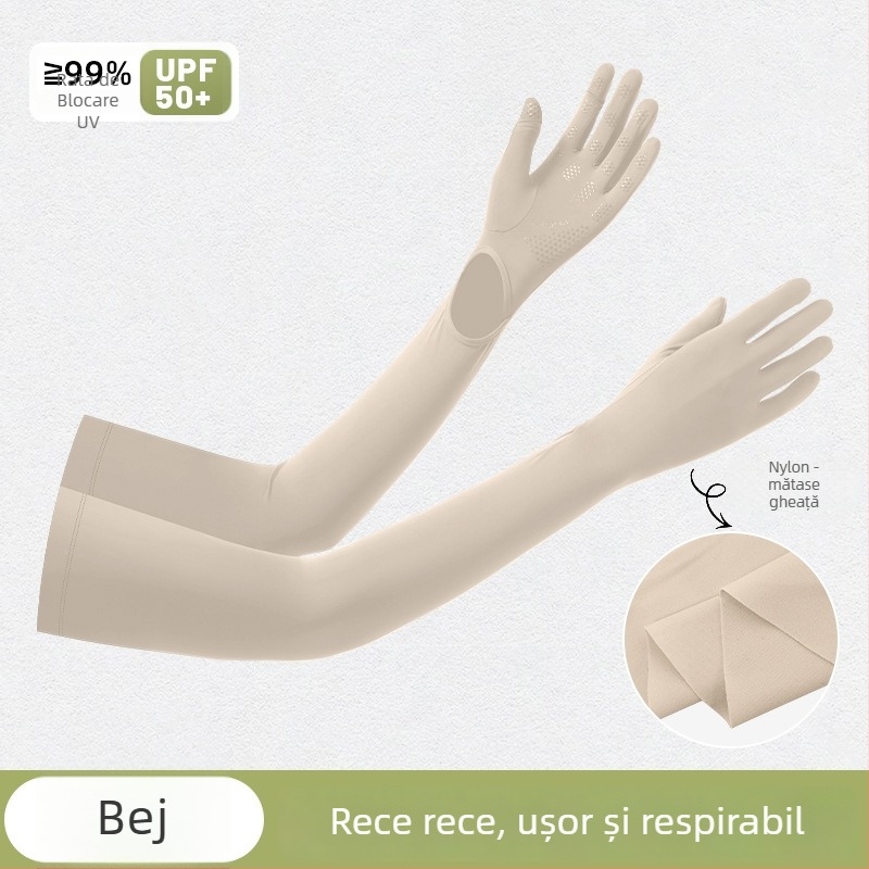 Manșete pentru exterior cu protecție UV, anti-derapare la nivelul palmei, design monobloc, deget întreg, material nylon