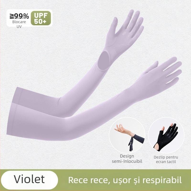 Manșete pentru exterior cu protecție UV, anti-derapare la nivelul palmei, design monobloc, deget întreg, material nylon