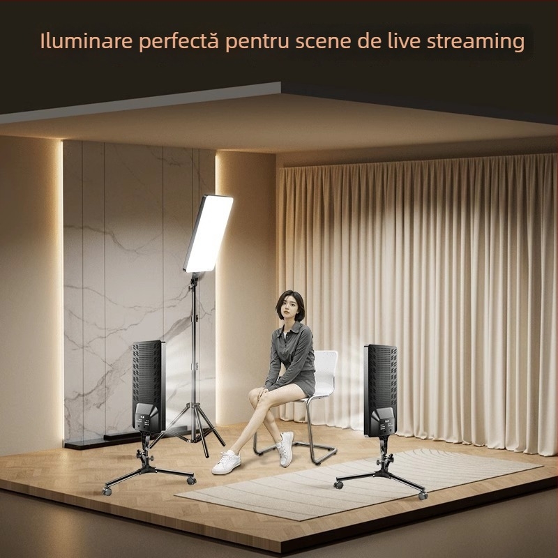 Lumină portabilă pentru fotografie, reglabilă în intensitate și temperatură de culoare, fără sursă de alimentare proprie