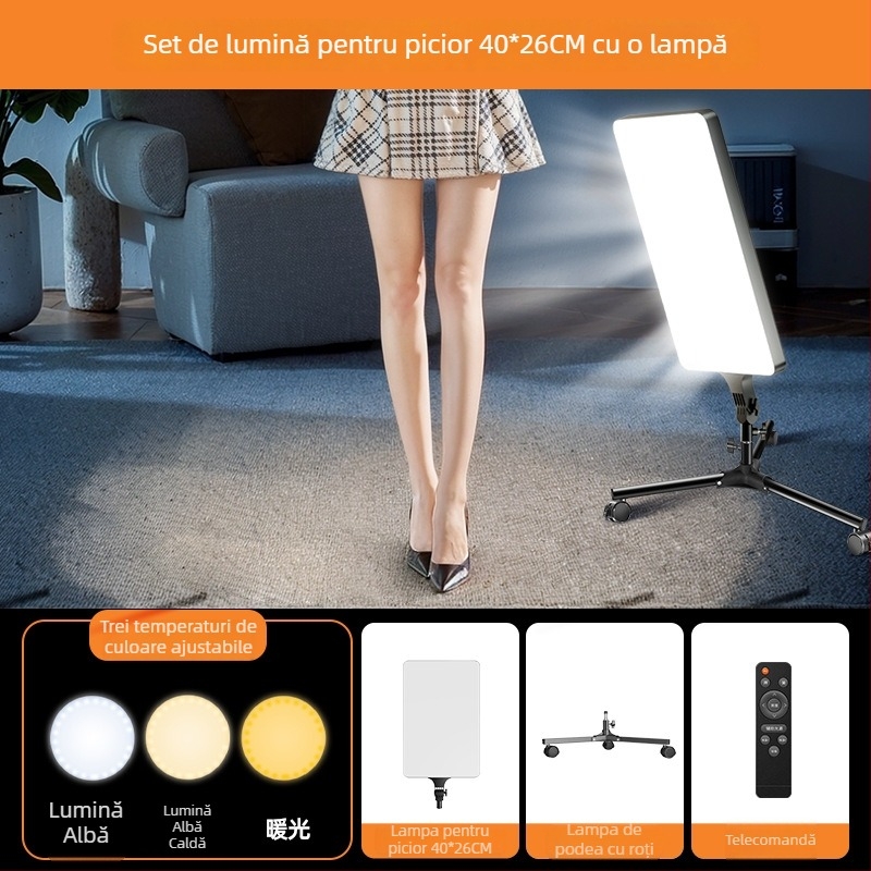 Lumină portabilă pentru fotografie, reglabilă în intensitate și temperatură de culoare, fără sursă de alimentare proprie