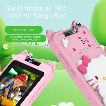 Cameră digitală pentru copii, design reversibil, 24MP fotografii, suport TF card, înregistrare video