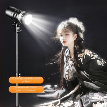 Lumină de înfrumusețare pentru streaming live cu fill light pentru păr, iluminare spot și contur, temperatură a culorii multicoloră, sursă de alimentare independentă, luminozitate reglabilă