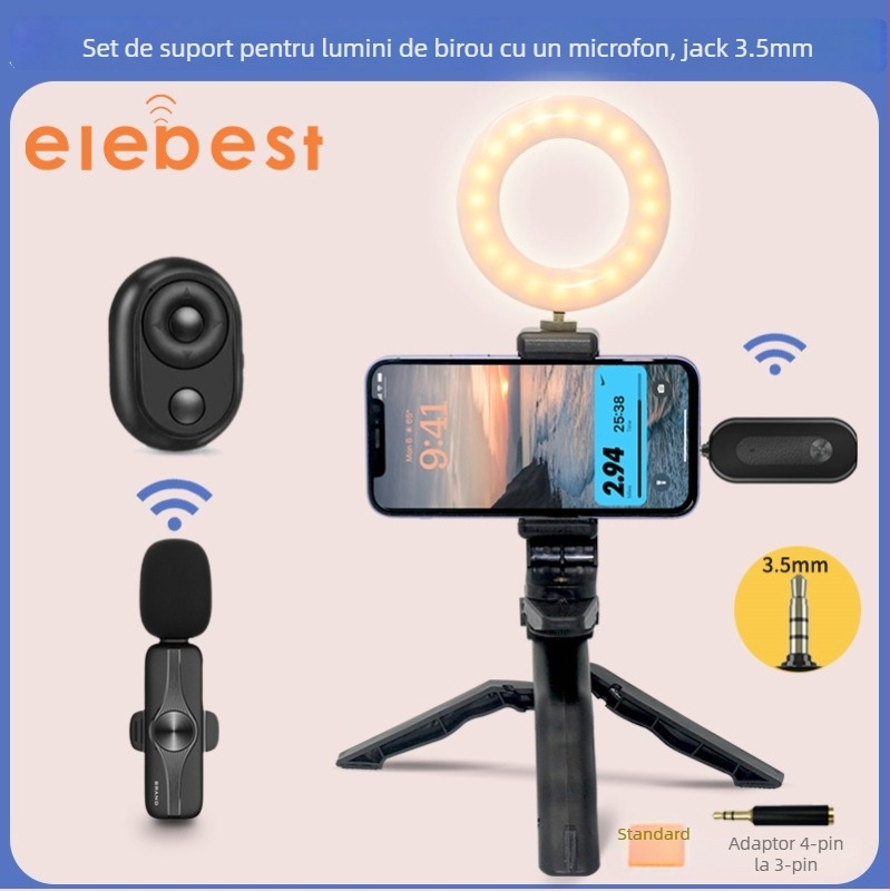 Microfon lavalier pentru streaming live pe telefoane și PC-uri, model M3X, jack de 3,5 mm, bandă de frecvență 20 Hz–20 kHz, SNR ≥75 dB